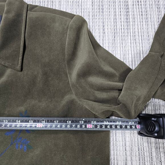 Vintage 90s Positive Attitude Womens 14 Petite Green Fall Maxi Dress Jacket Set - Picture 12 of 14